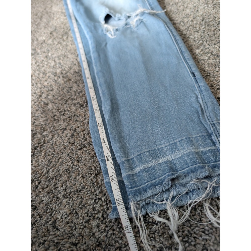 KanCan Light Wash Distressed Skinny‎ Jeans Raw Hem Size 28 W9 - Picture 5 of 7
